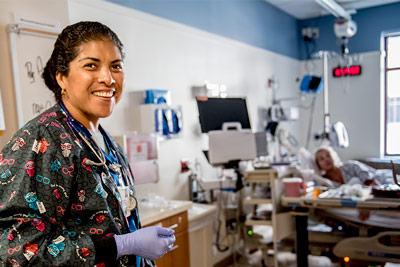 Nurse in hospital room